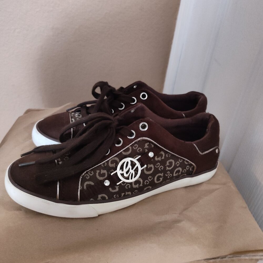 Brown and Gold Guess Sneakers